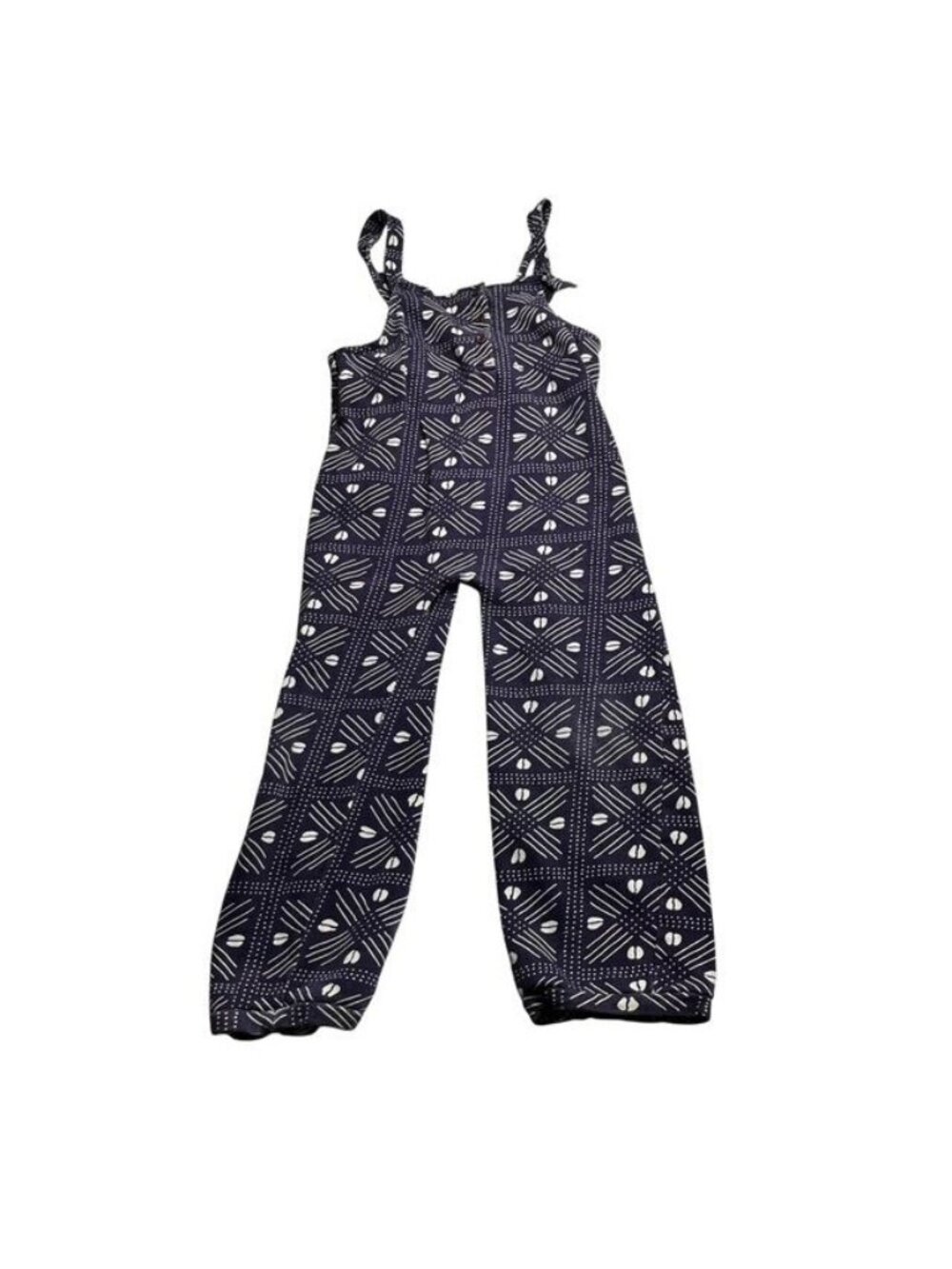 Ade + Ayo Black History Month Print Overalls in Purple and White Abstract Geomet